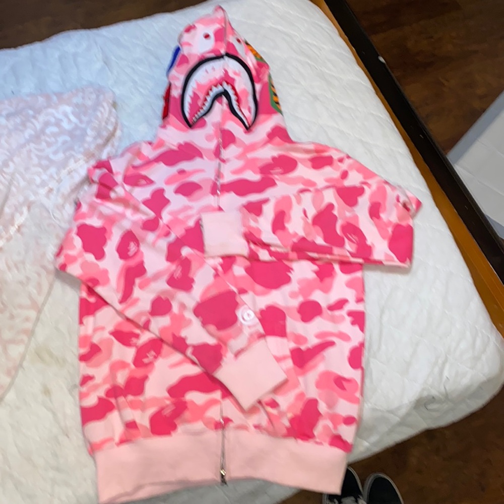 Pink bape hoodie